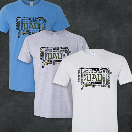 Dad Word Collage Short Sleeve T-shirt